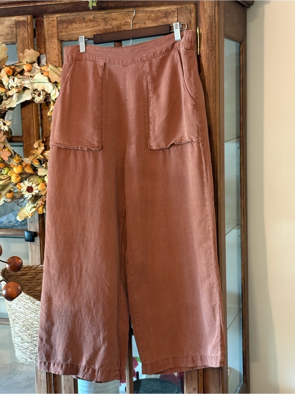 Cynthia Rowley Rust Colored Cropped Wide-Leg Pants